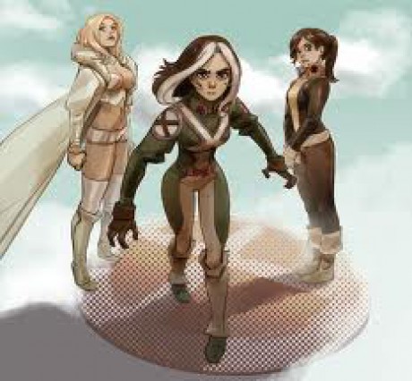 X-girls Emma Frost(Vlevo) Rouge(Uprostřed) Kitty Pryde(Vpravo)
